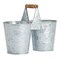 Small Metal Galvanized Double Bucket, Tin Sharp and Dull Pencil Buckets for Classroom Organization, Farmhouse-Style Home Decor, Bathroom, Kitchen (10 x 5 x 7.5 In)